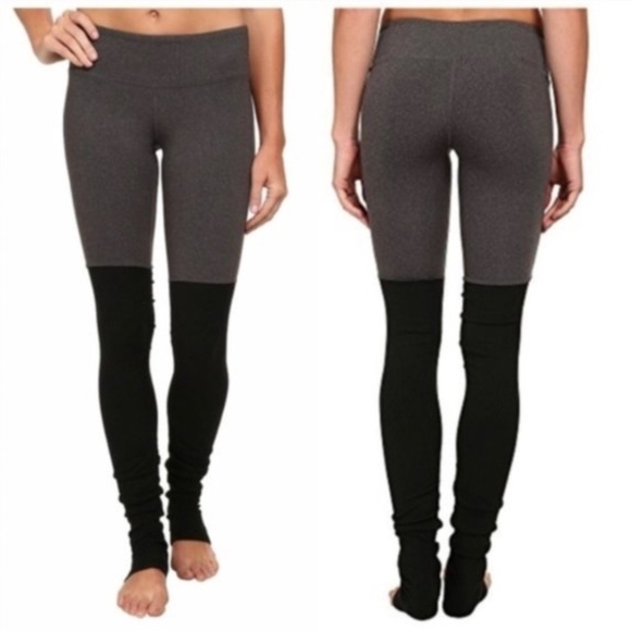 ALO Yoga Goddess Ribbed Leggings Gray x Black Size XS